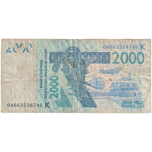 zapadnoafričke države, 
  
  2000 franaka, 
  
  VF (30-35)