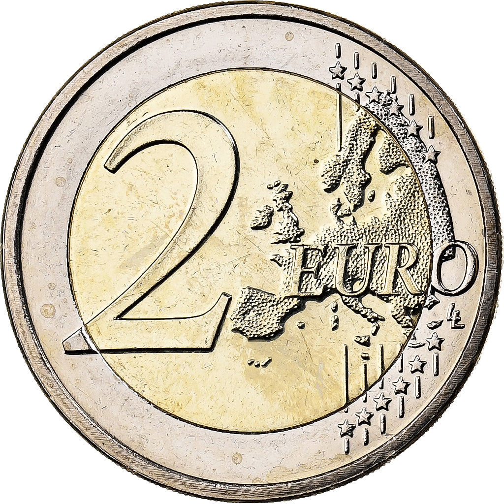 Nizozemska, 
  
  2 eura, 
  
  Obojeno
